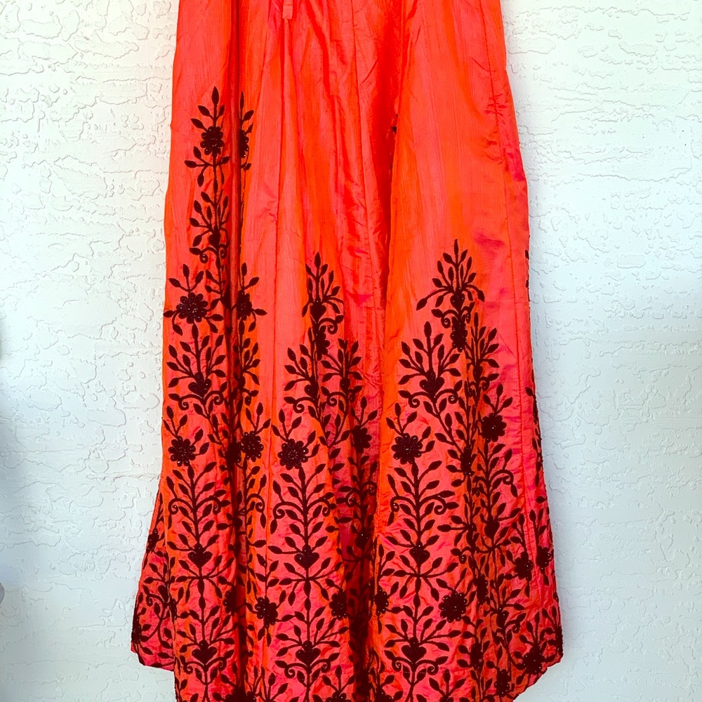 Gorgeous embroidered silk skirt
